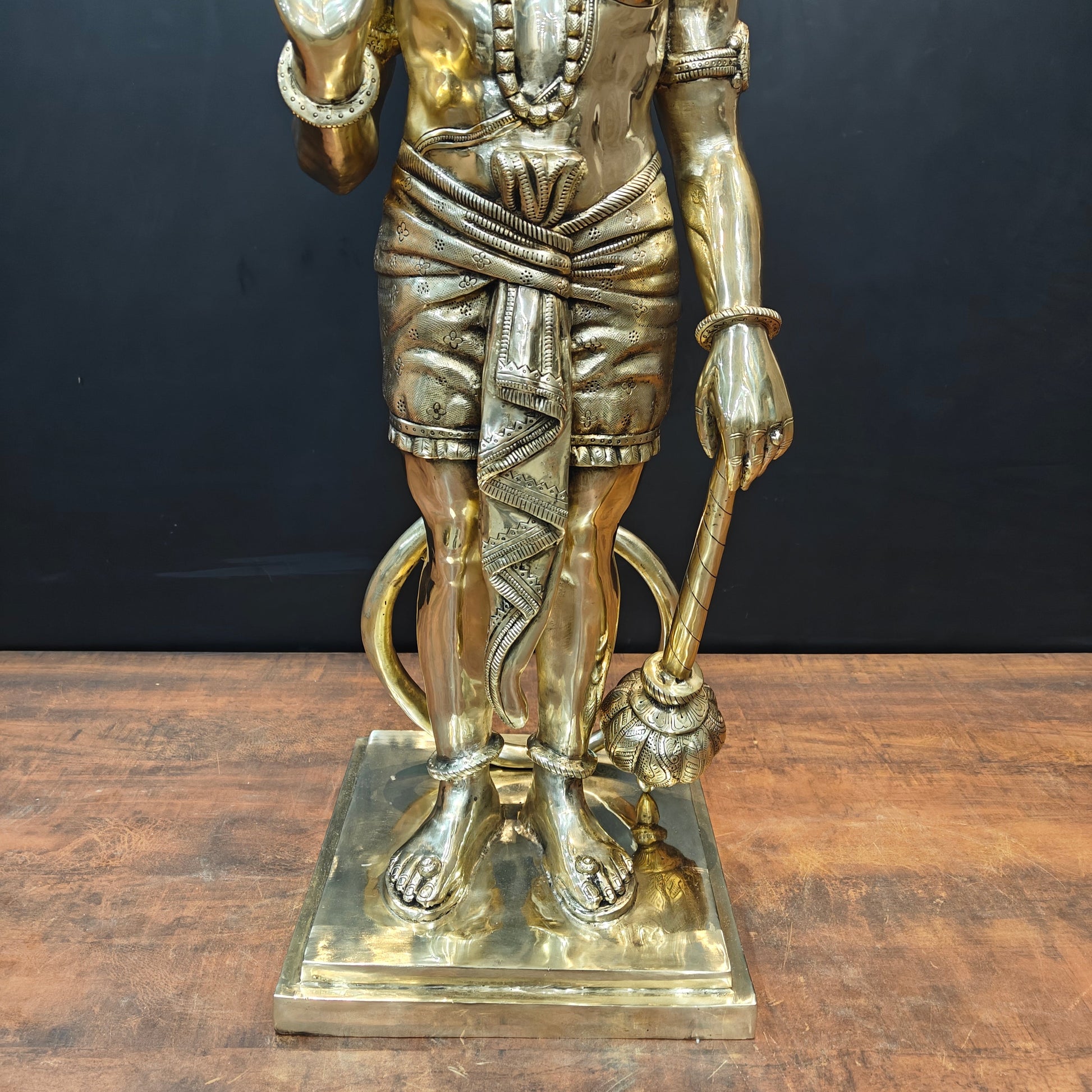 Brass Superfine Standing Hanuman Statue For Home Decor 3 Feet - Image 10