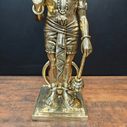 Brass Superfine Standing Hanuman Statue For Home Decor 3 Feet by vendor-unknown - Hindu Gods (View 10)
