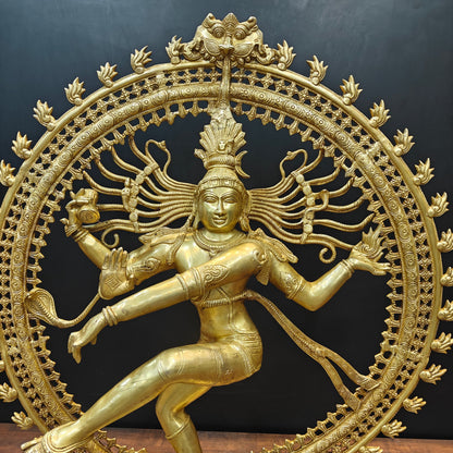 Brass Dancing Shiva as Nataraja Statue 3 Feet by vendor-unknown - Hindu Gods (View 2)