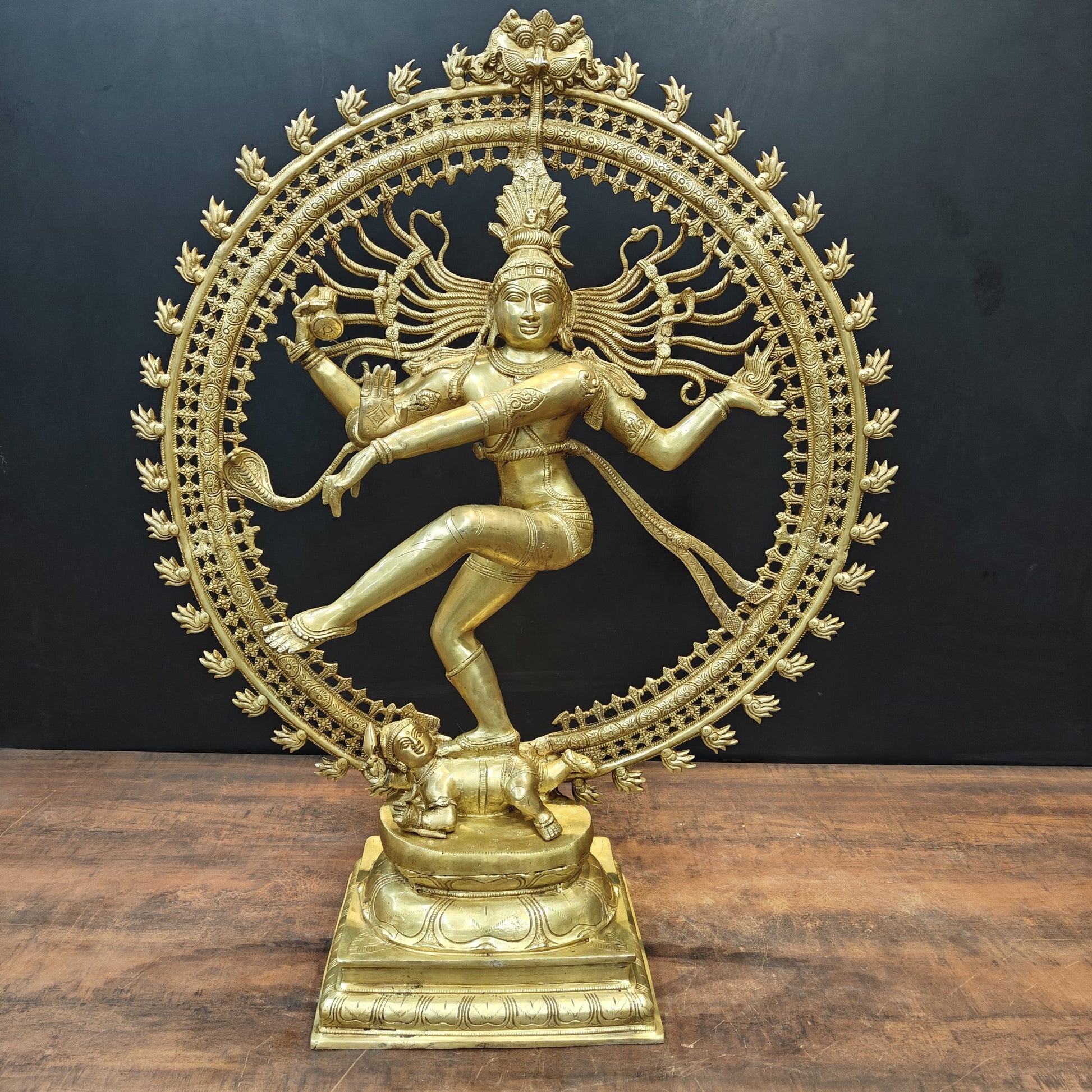 Brass Dancing Shiva as Nataraja Statue 3 Feet - Image 3