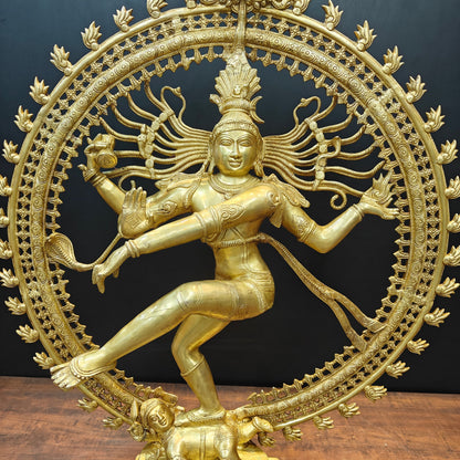 Brass Dancing Shiva as Nataraja Statue 3 Feet by vendor-unknown - Hindu Gods (View 4)