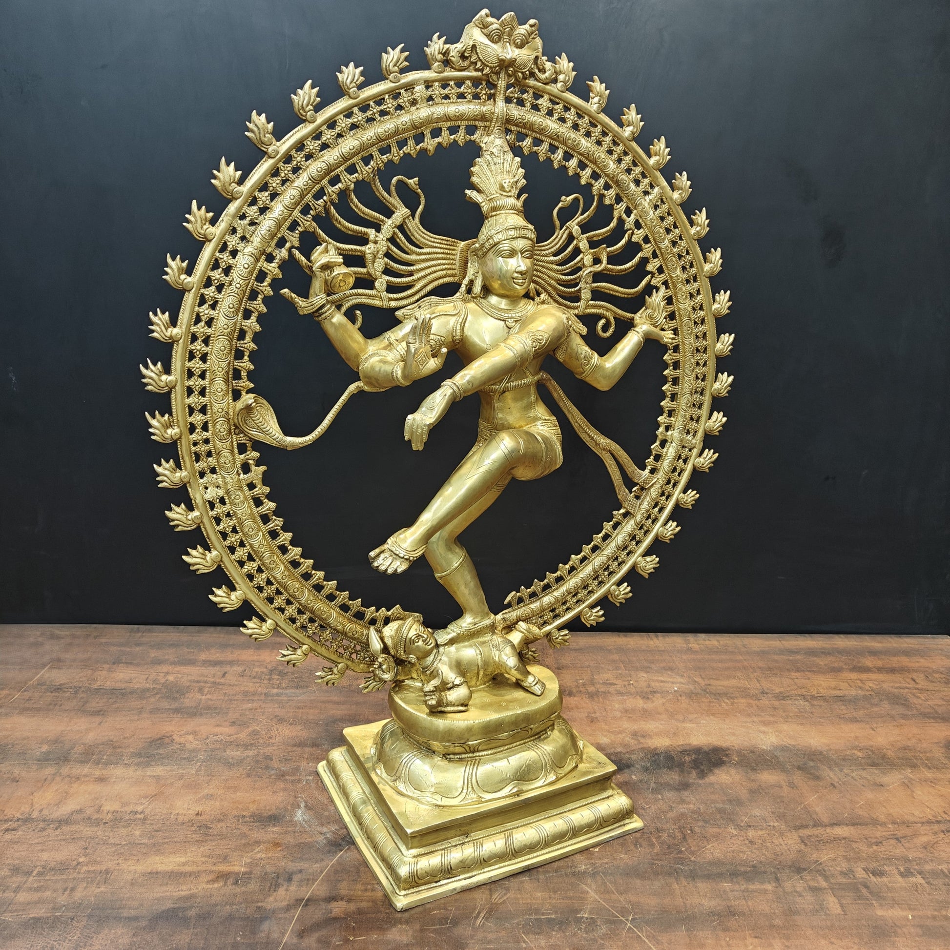 Brass Dancing Shiva as Nataraja Statue 3 Feet - Image 5