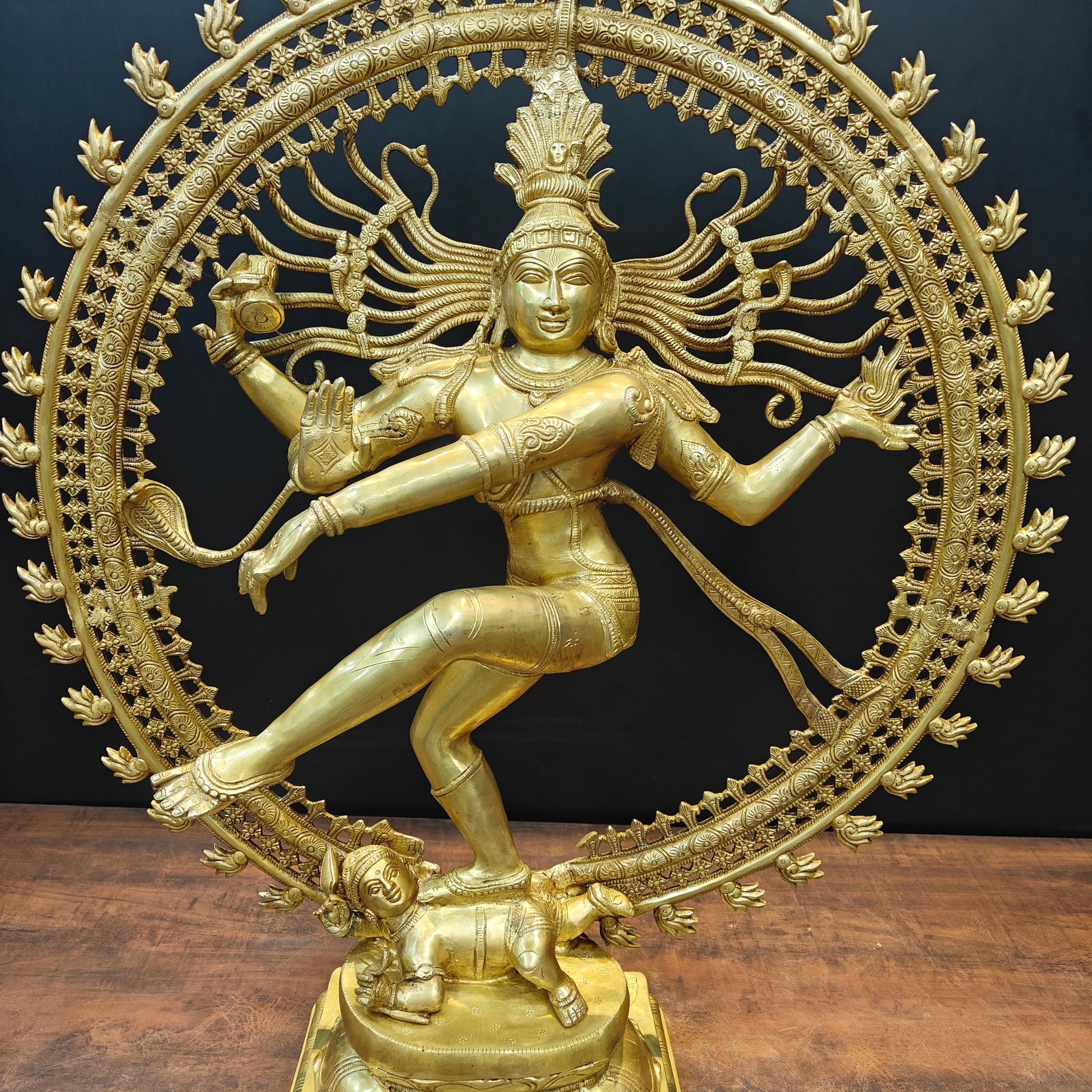 Brass Dancing Shiva as Nataraja Statue 3 Feet - Image 6