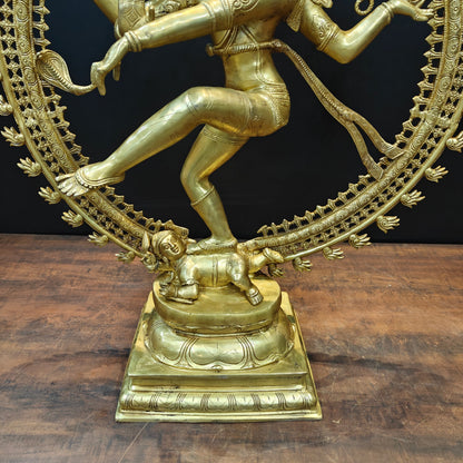 Brass Dancing Shiva as Nataraja Statue 3 Feet by vendor-unknown - Hindu Gods (View 7)
