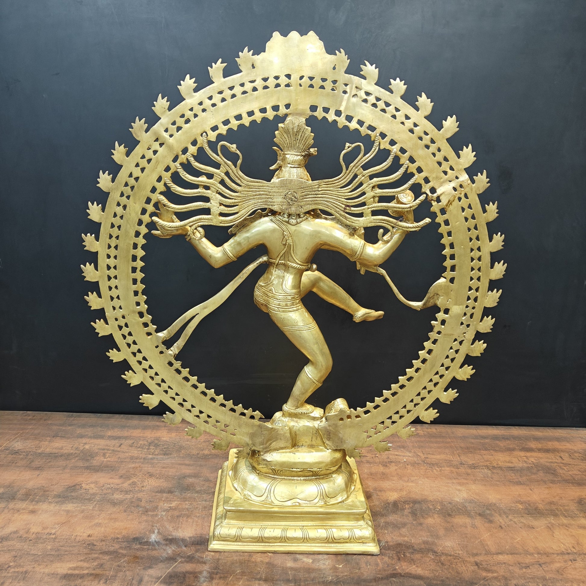 Brass Dancing Shiva as Nataraja Statue 3 Feet - Image 8