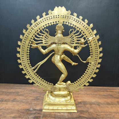 Brass Dancing Shiva as Nataraja Statue 3 Feet by vendor-unknown - Hindu Gods (View 8)