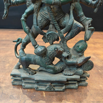 Brass Kali Statue With Temple Arch Antique Patina Finish 11 Inch by vendor-unknown - Hindu Gods (View 6)