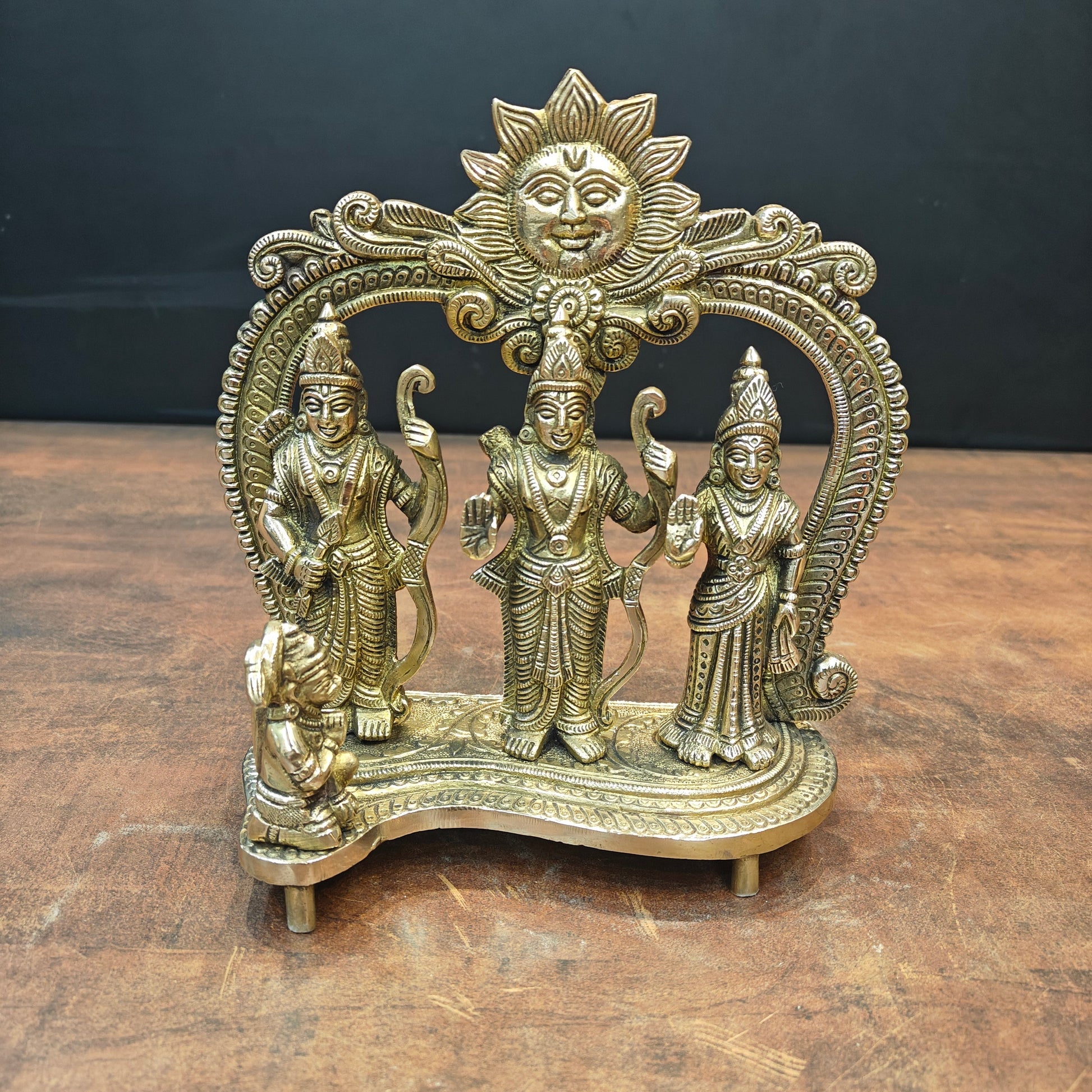 Brass Ram Darbar Idol For Home Temple Decor 8.5 Inch - Image 3