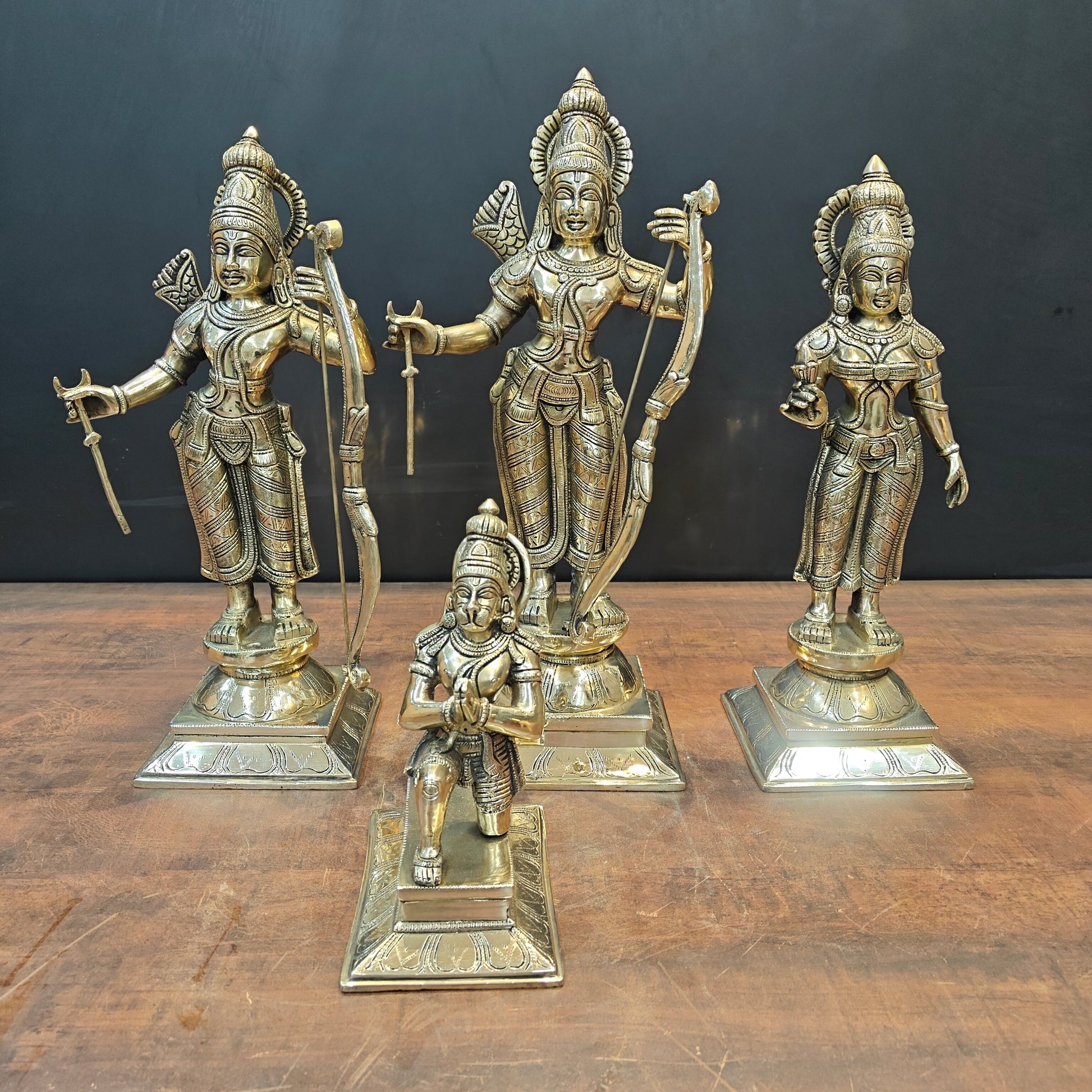 Brass Magnificent Lord Rama Darbar Idols 1.5 Feet - Image 7