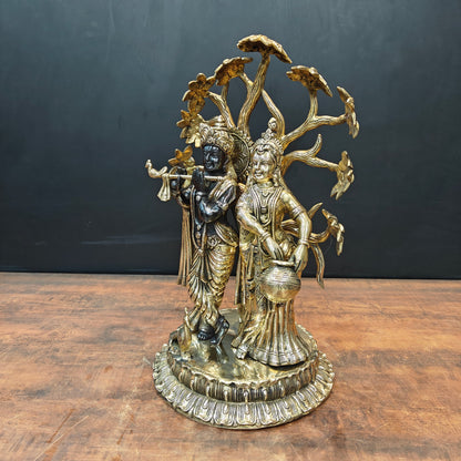 Brass Superfine Radha Krishna Idol Under Kadamba Tree 21 Inches by vendor-unknown - Hindu Gods (View 6)