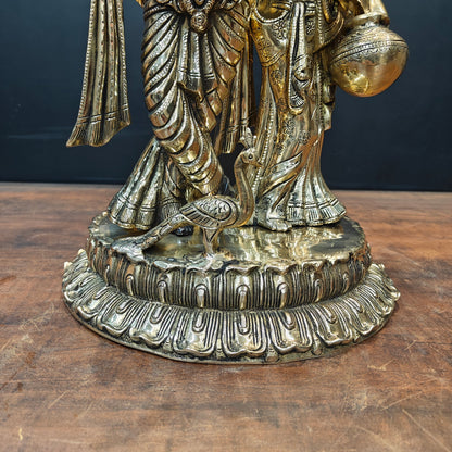 Brass Superfine Radha Krishna Idol Under Kadamba Tree 21 Inches by vendor-unknown - Hindu Gods (View 7)