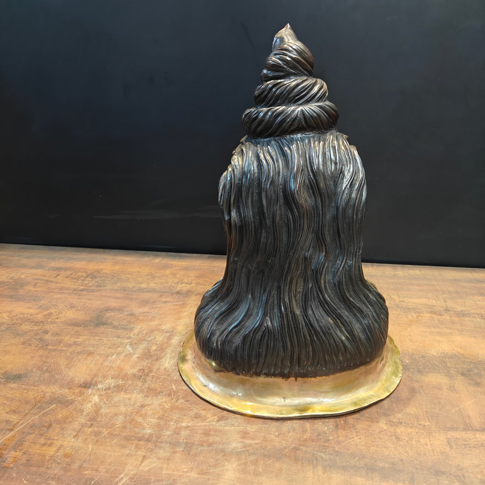 Brass Lord Shiva Head With River Ganga Antique Finish 21 Inches - Image 8