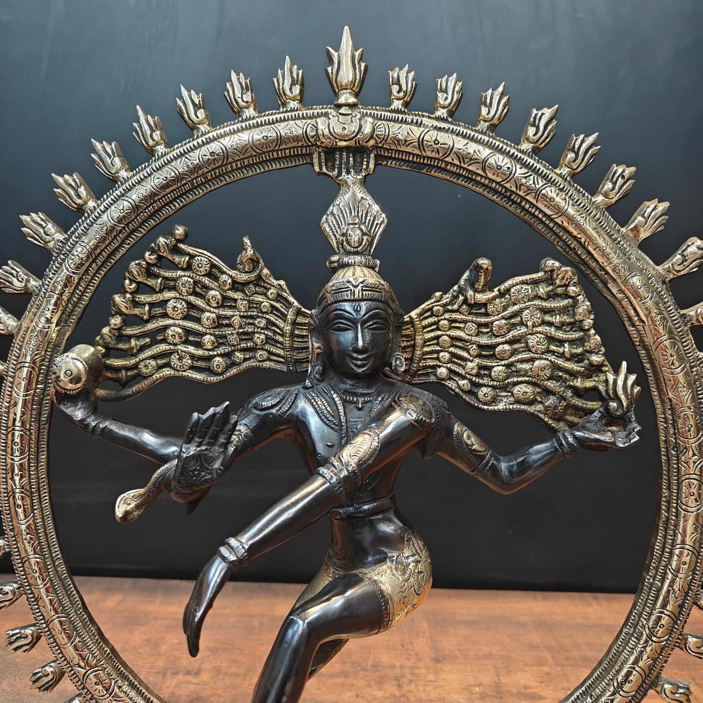 Brass Lord Shiva As Nataraja Statue Dual Tone Finish 1.5 Feet