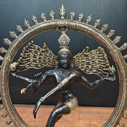 Brass Lord Shiva As Nataraja Statue Dual Tone Finish 1.5 Feet by vendor-unknown - Hindu Gods (View 2)