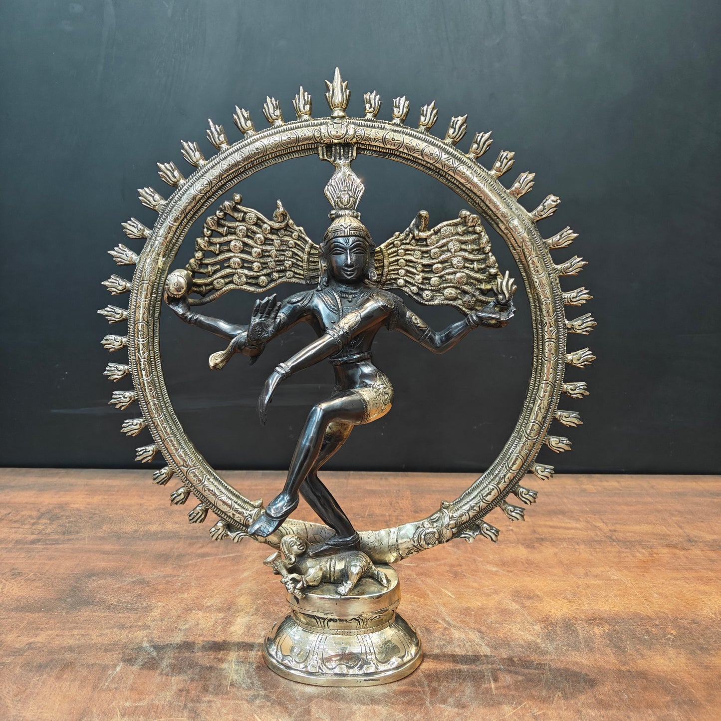 Brass Lord Shiva As Nataraja Statue Dual Tone Finish 1.5 Feet