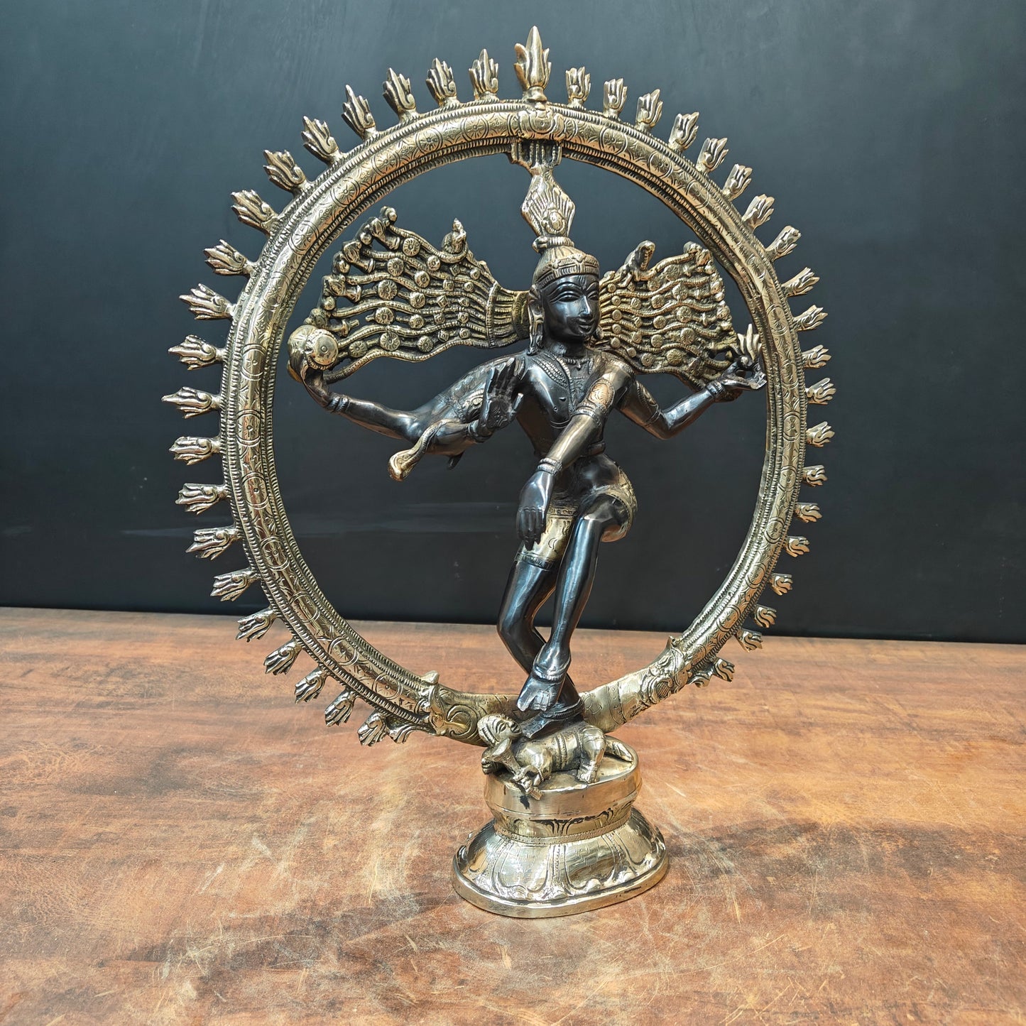 Brass Lord Shiva As Nataraja Statue Dual Tone Finish 1.5 Feet