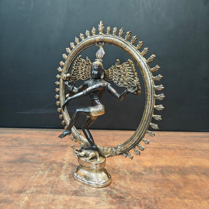 Brass Lord Shiva As Nataraja Statue Dual Tone Finish 1.5 Feet by vendor-unknown - Hindu Gods (View 6)