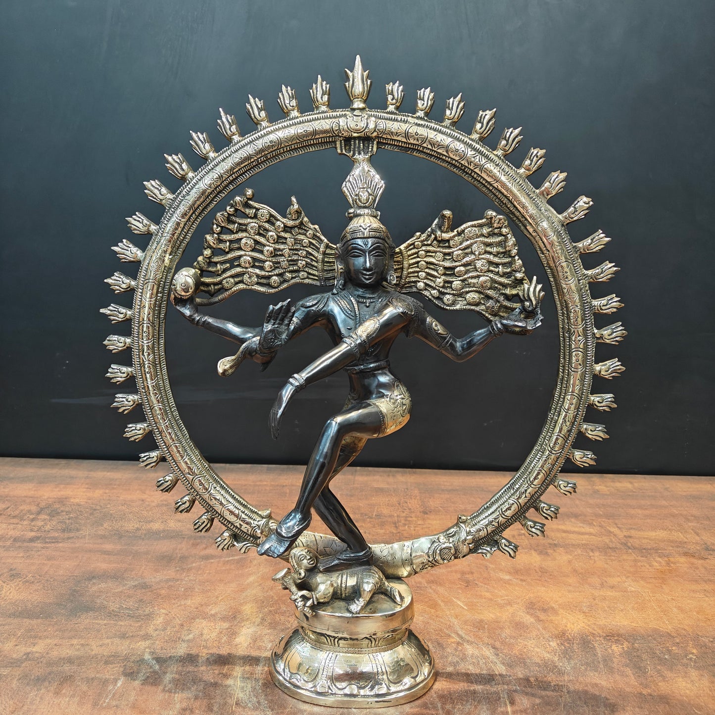 Brass Lord Shiva As Nataraja Statue Dual Tone Finish 1.5 Feet