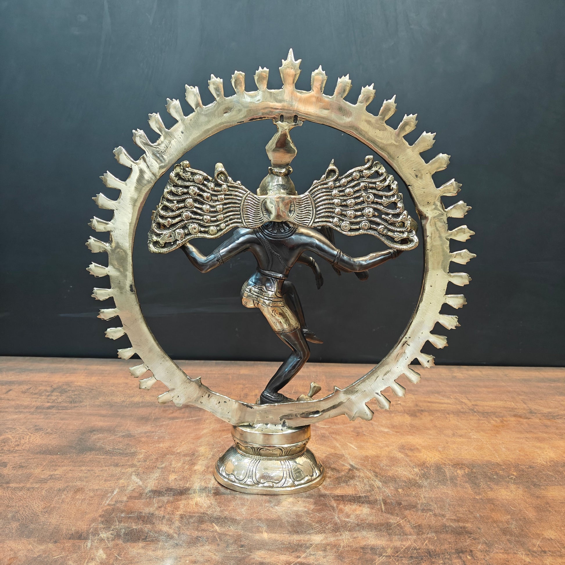 Brass Lord Shiva As Nataraja Statue Dual Tone Finish 1.5 Feet - Image 9