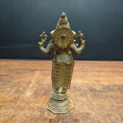 Brass Standing Ganesha Idol Antique Patina Finish 10 Inch by vendor-unknown - Hindu Gods (View 5)