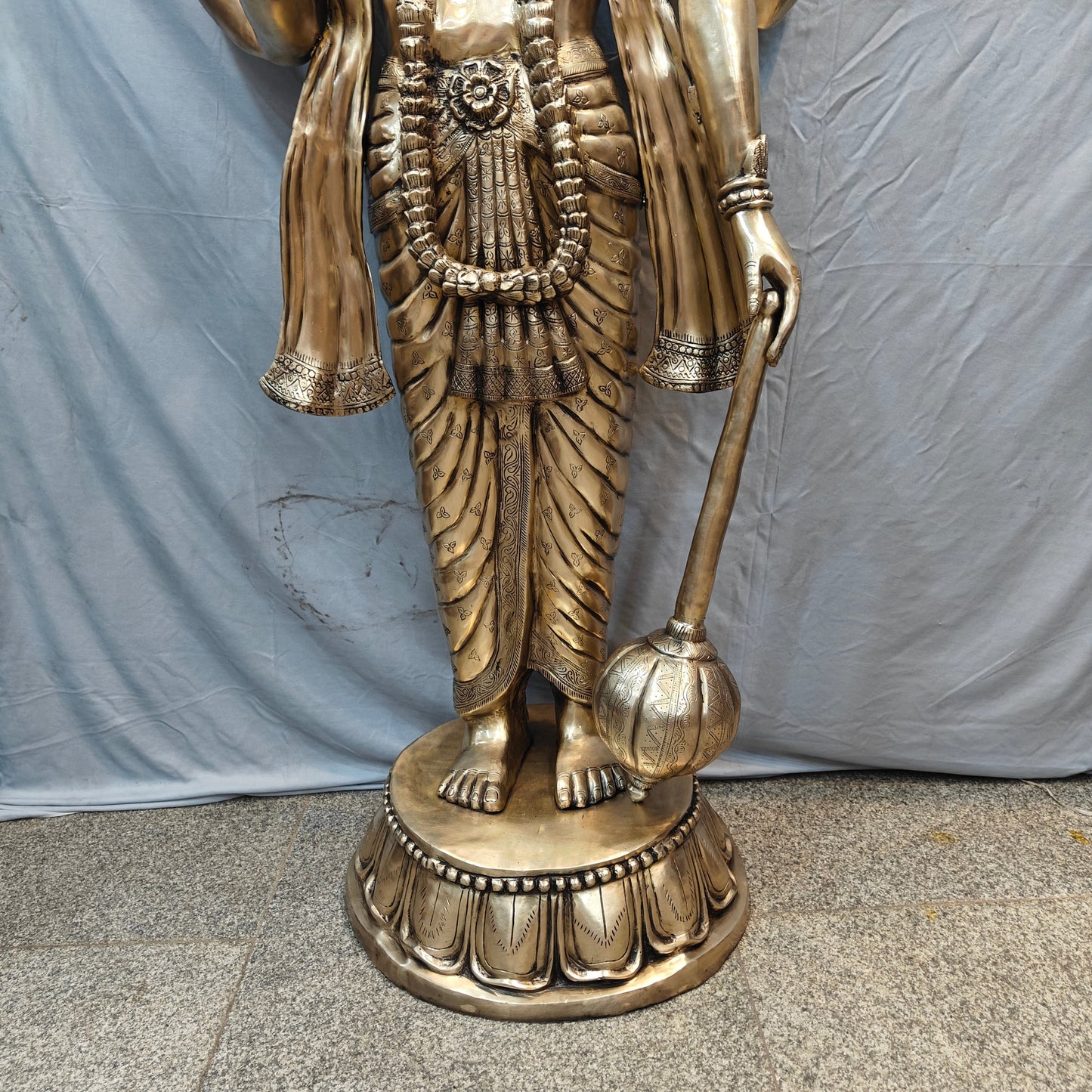 Brass Large Exclusive Standing Vishnu Idol Sculpture 6 Feet