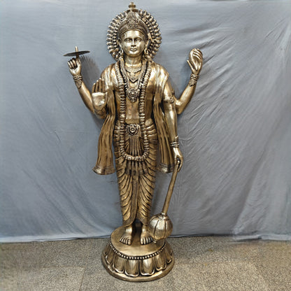 Brass Large Exclusive Standing Vishnu Idol Sculpture 6 Feet by vendor-unknown - Hindu Gods (View 3)