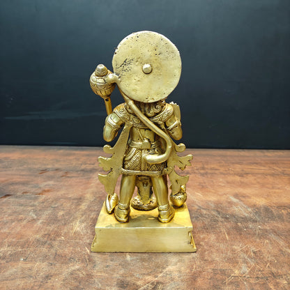 Brass Standing Mahabali Hanuman Statue 10 Inch by vendor-unknown - Hindu Gods (View 6)