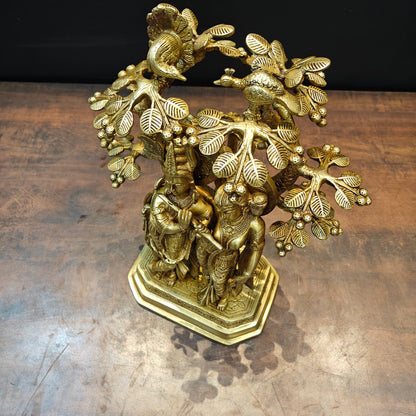 Brass Radha Krishna Idol Under Kadamba Tree 17 Inch by vendor-unknown - Hindu Gods (View 5)