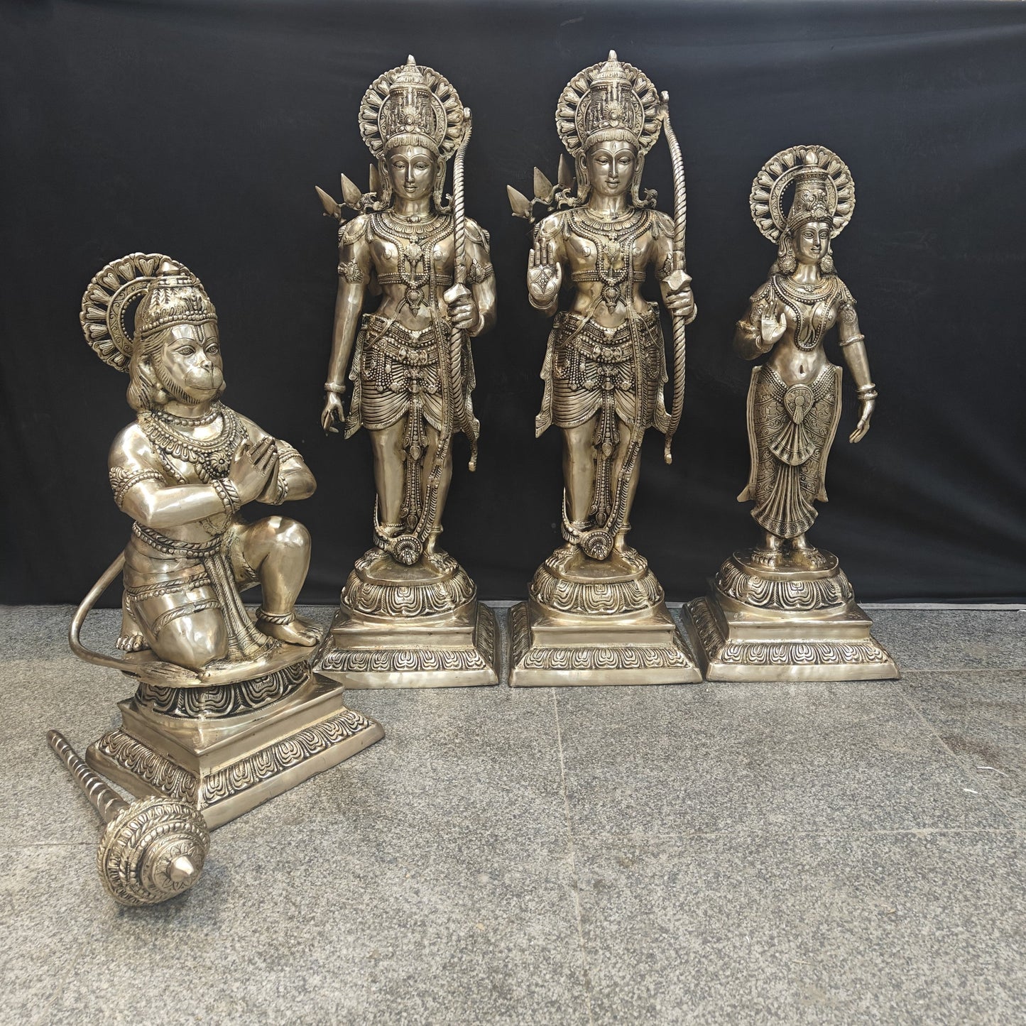 Brass Large Magnificent Lord Rama Darbar Idols 3.5 Feet