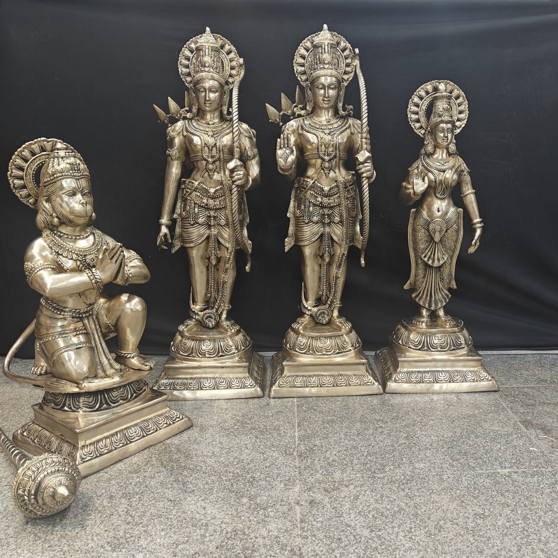 Brass Large Magnificent Lord Rama Darbar Idols 3.5 Feet - Image 4