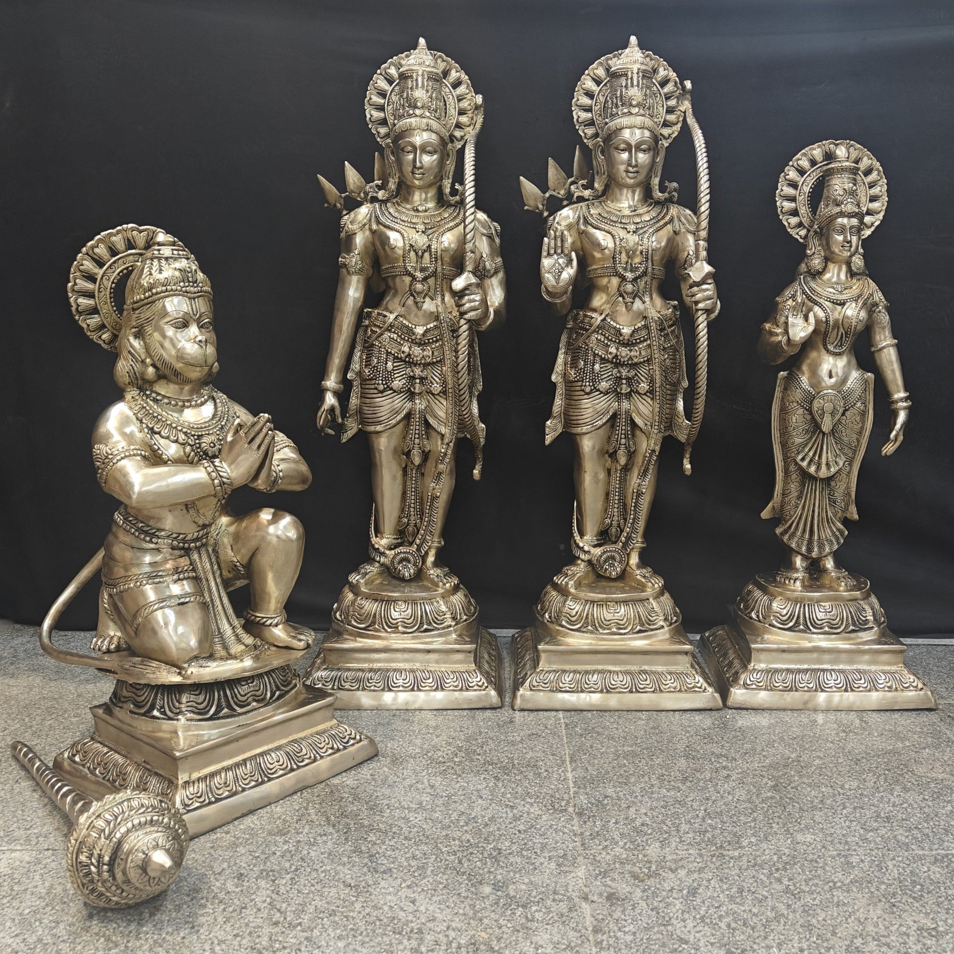 Brass Large Magnificent Lord Rama Darbar Idols 3.5 Feet - Image 5