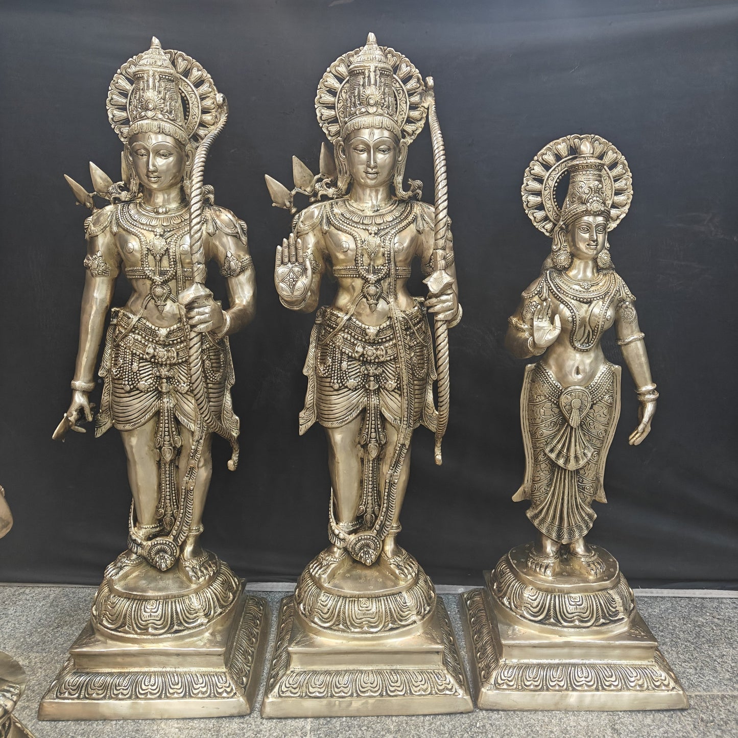 Brass Large Magnificent Lord Rama Darbar Idols 3.5 Feet