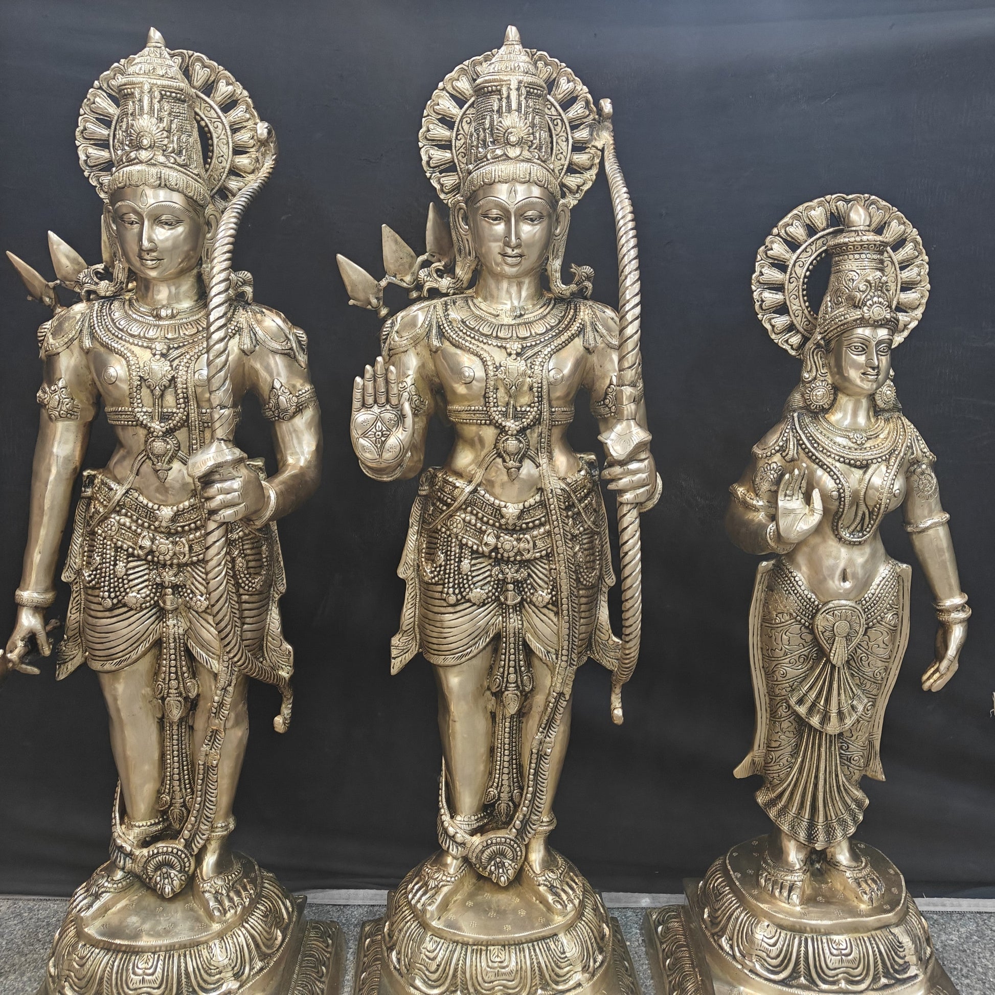 Brass Large Magnificent Lord Rama Darbar Idols 3.5 Feet - Image 2