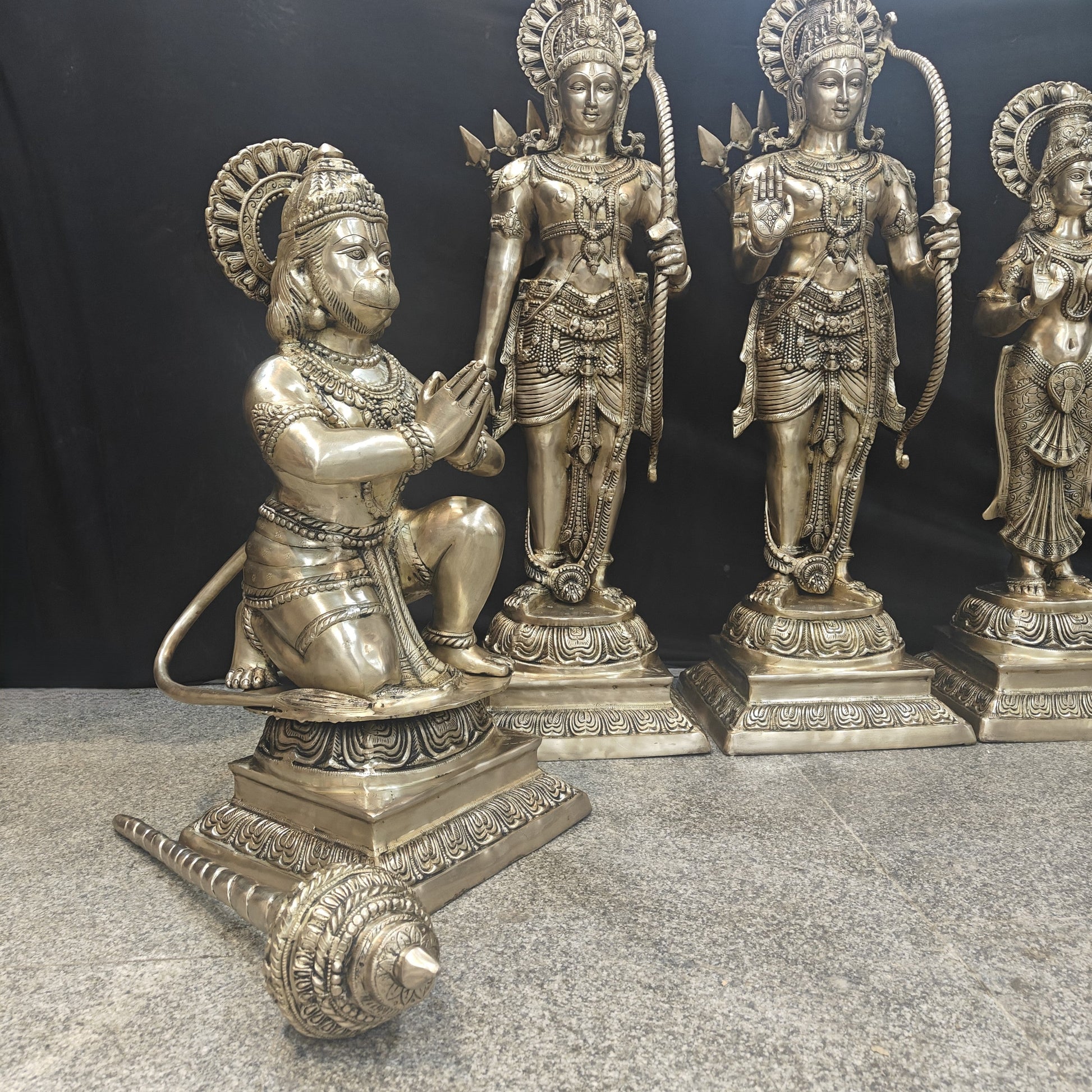 Brass Large Magnificent Lord Rama Darbar Idols 3.5 Feet - Image 10