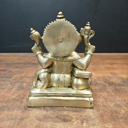 Brass Lord Ganesha Statue Writing Mahabharata 8 Inch by vendor-unknown - Hindu Gods (View 6)