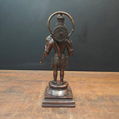 Brass Standing Hanuman Statue Brown Gold Finish 14 Inch by vendor-unknown - Hindu Gods (View 6)