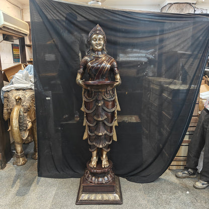Brass Large Deep Lady Statue Deeplakshmi Sculpture 81 Inches by vendor-unknown - Decor (View 5)