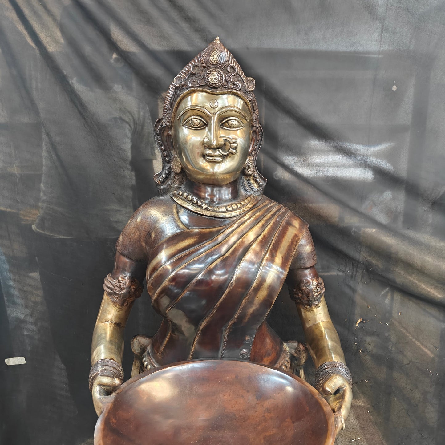 Brass Large Deep Lady Statue Deeplakshmi Sculpture 81 Inches