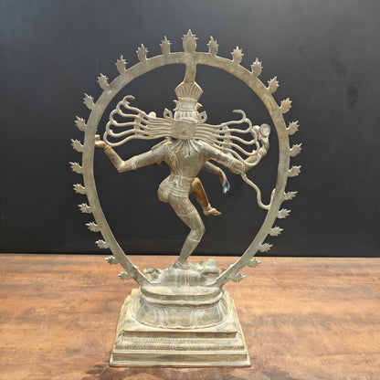 Brass Vintage Nataraja Statue Dancing Shiva Antique Patina Finish 2.5 Feet by vendor-unknown - Hindu Gods (View 9)