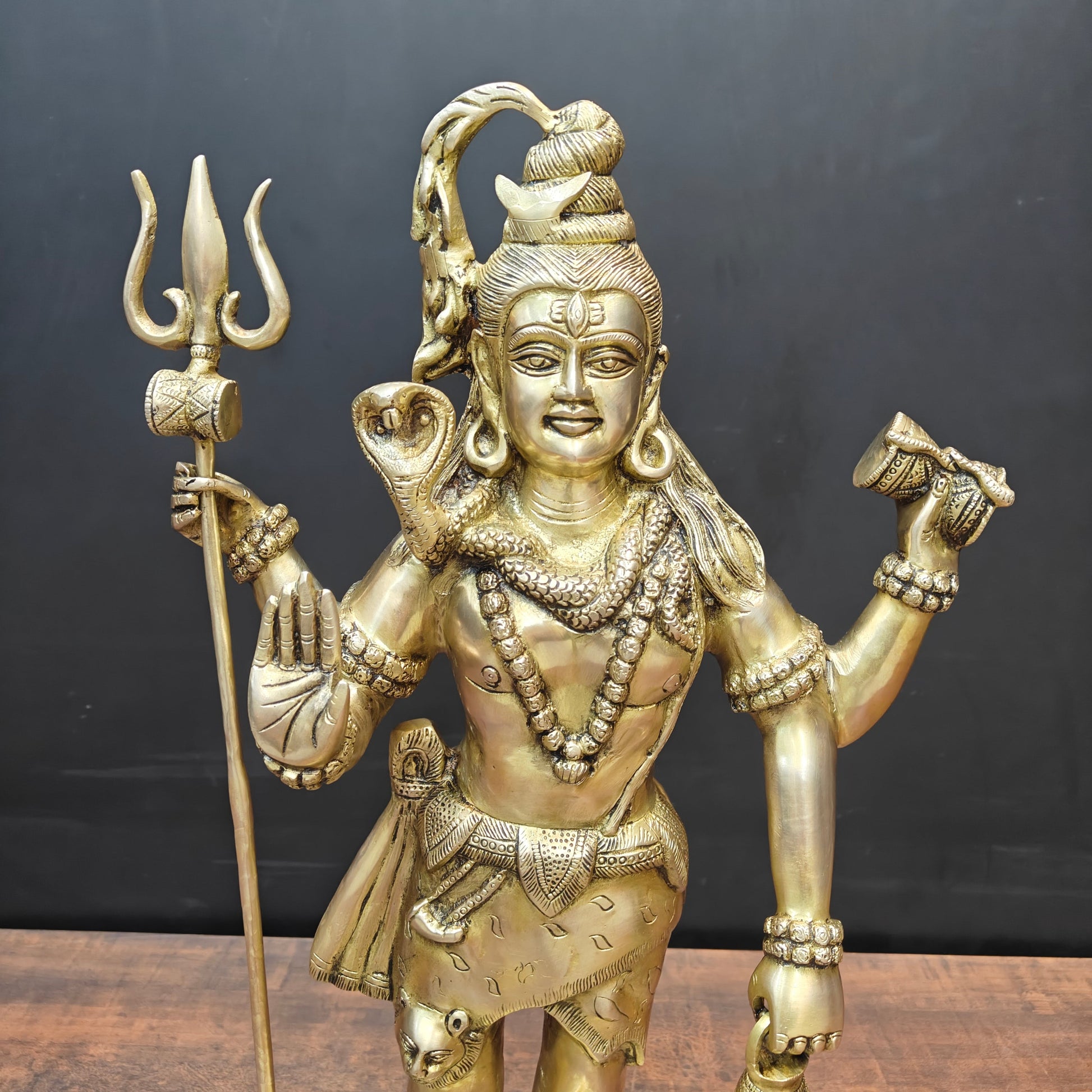 Brass Standing Lord Shiva Statue 2 Feet - Image 2