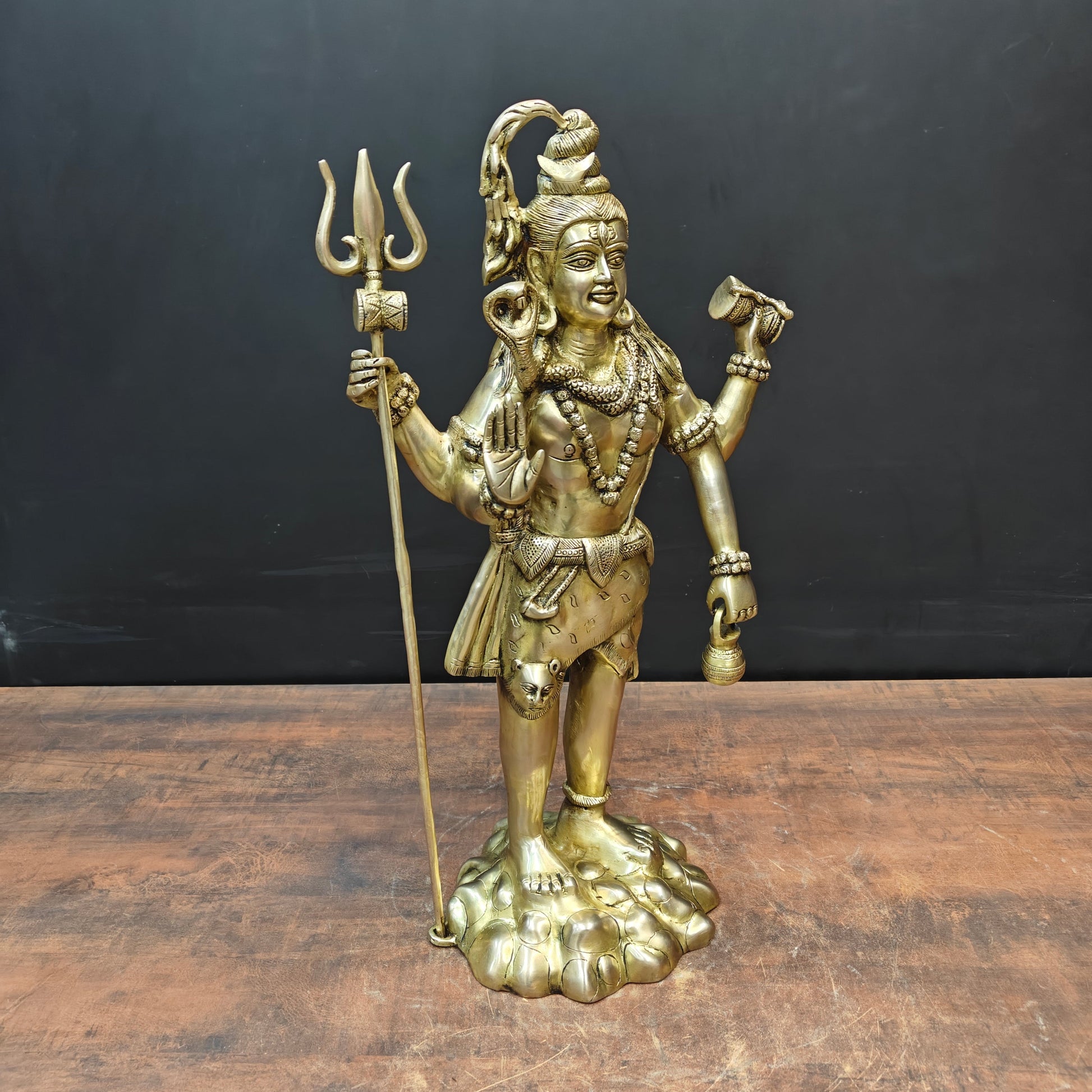 Brass Standing Lord Shiva Statue 2 Feet - Image 4