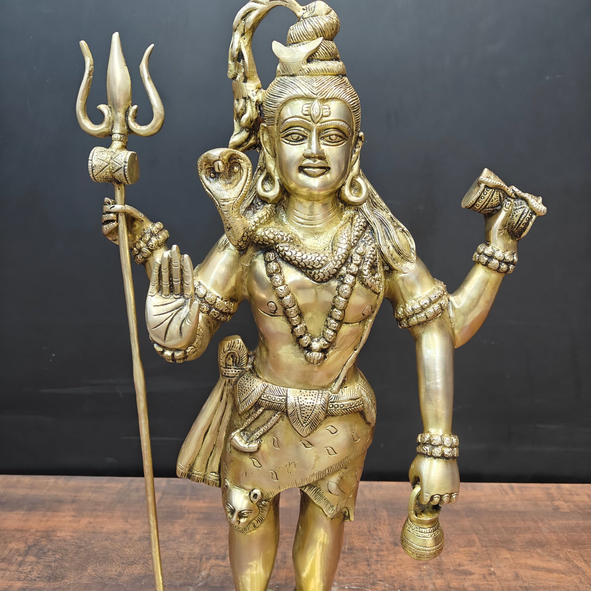 Brass Standing Lord Shiva Statue 2 Feet - Image 6