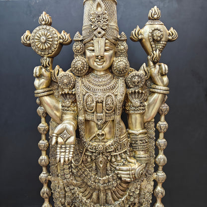 Brass Large Venkateshwara Tirupati Balaji Idol 4 Feet by vendor-unknown - Hindu Gods (View 2)