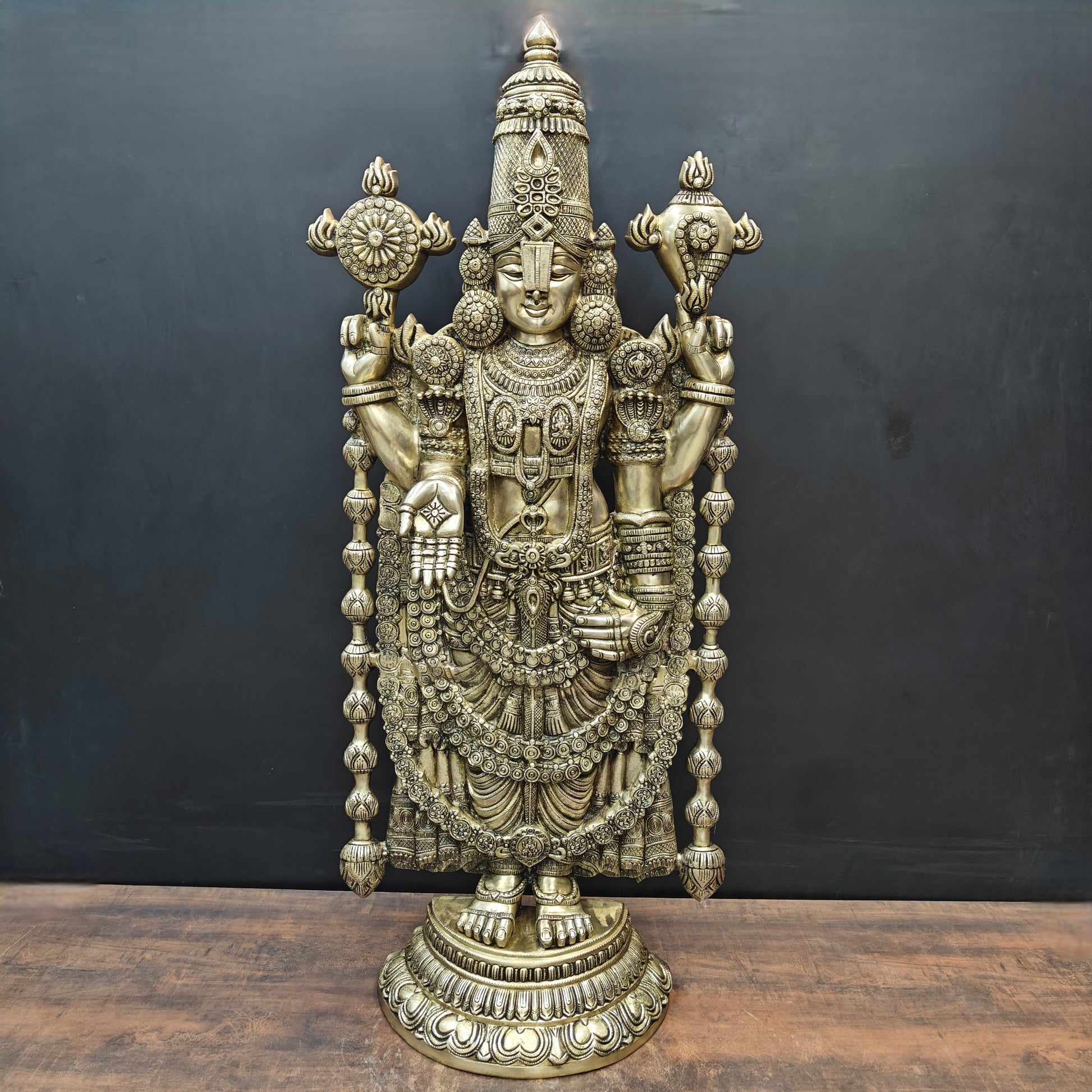 Brass Large Venkateshwara Tirupati Balaji Idol 4 Feet - Image 3