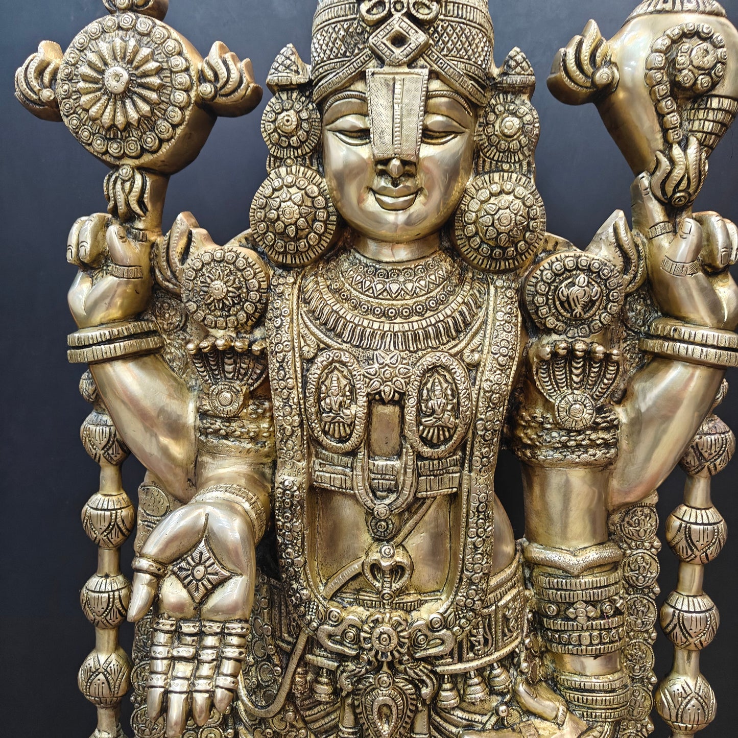 Brass Large Venkateshwara Tirupati Balaji Idol 4 Feet