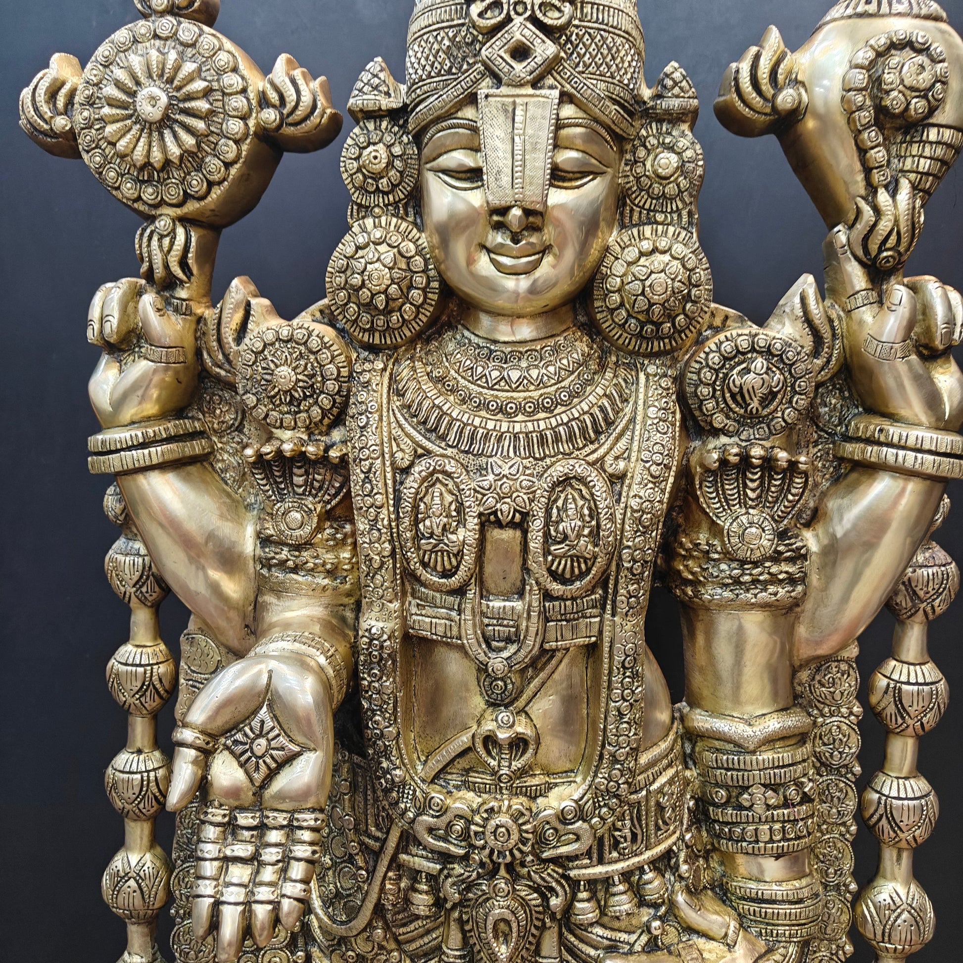 Brass Large Venkateshwara Tirupati Balaji Idol 4 Feet - Image 4