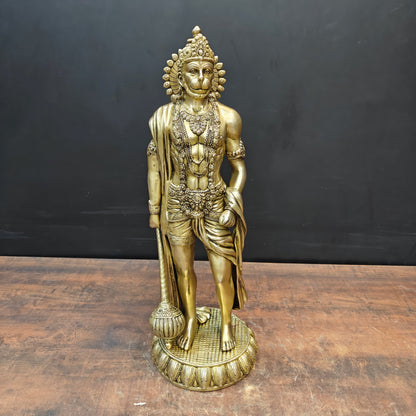 Brass Standing Hanuman Statue For Home Decor 2 Feet by vendor-unknown - Hindu Gods (View 3)