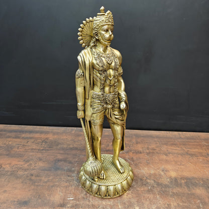 Brass Standing Hanuman Statue For Home Decor 2 Feet by vendor-unknown - Hindu Gods (View 4)