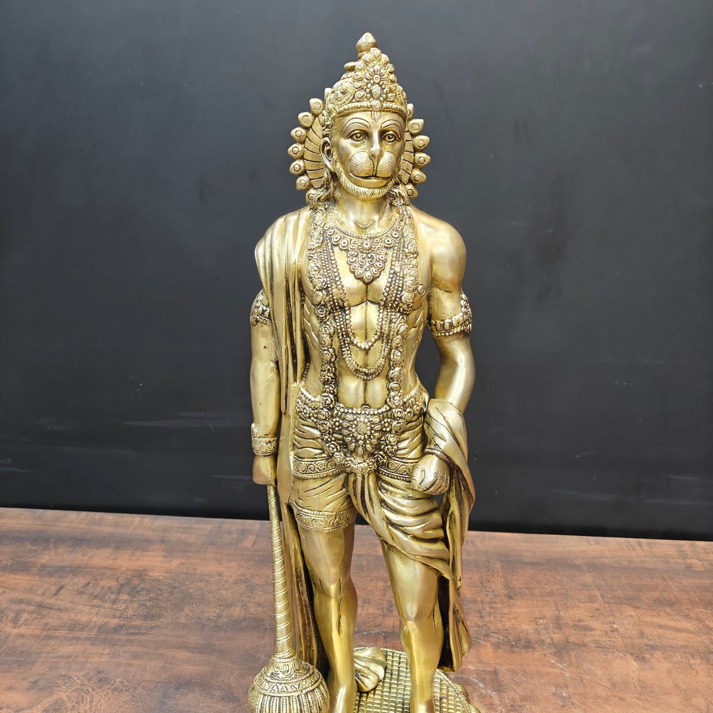 Brass Standing Hanuman Statue For Home Decor 2 Feet