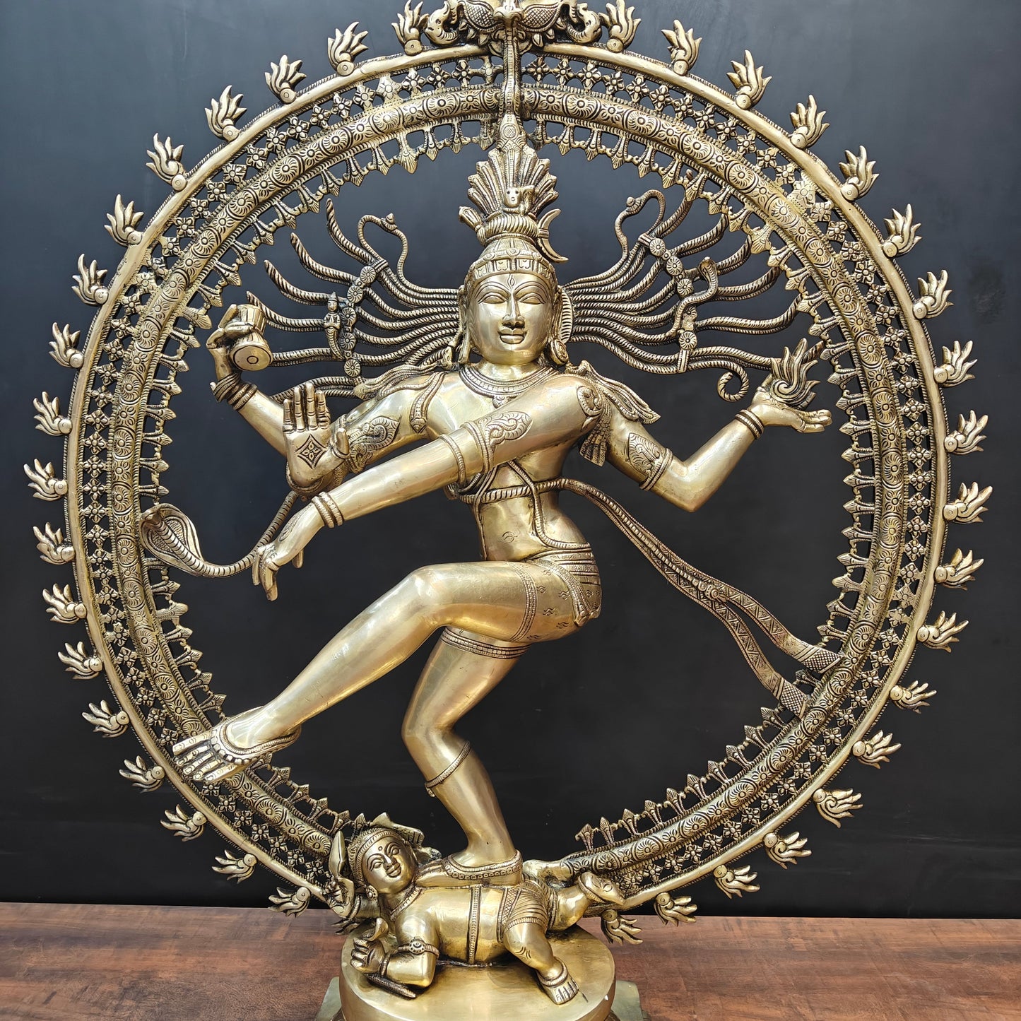 Brass Dancing Shiva as Nataraja Statue Antique Finish 3 Feet